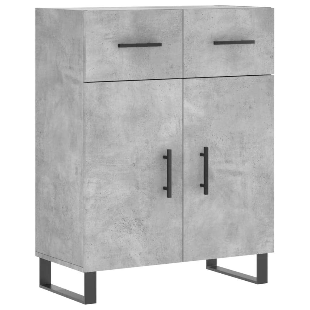 Hoge kast 69,5x34x180 cm bewerkt hout betongrijs is nu te koop bij PeponiXL, paradijselijk wonen!