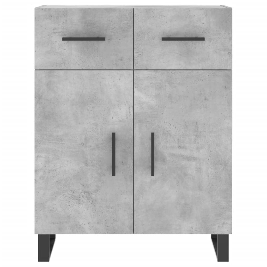 Hoge kast 69,5x34x180 cm bewerkt hout betongrijs is nu te koop bij PeponiXL, paradijselijk wonen!