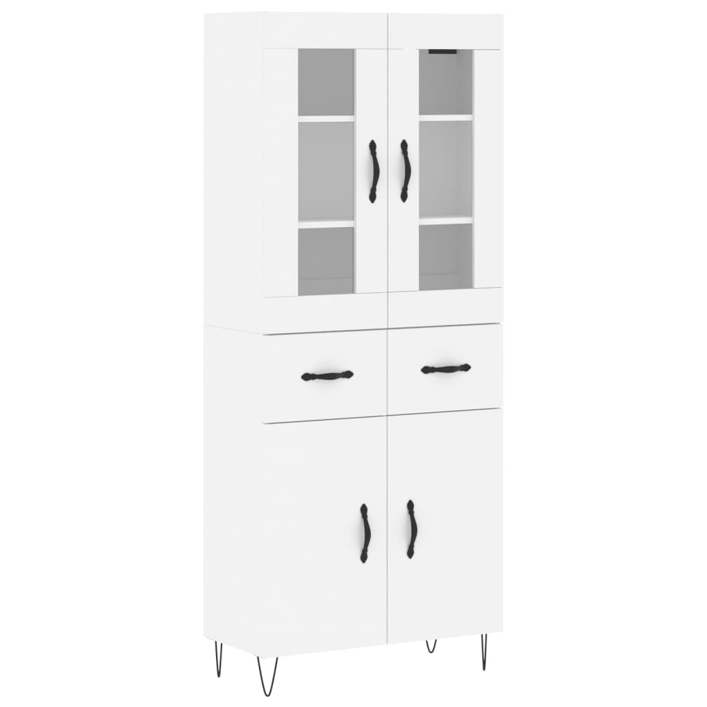 Hoge kast 69,5x34x180 cm bewerkt hout wit is nu te koop bij PeponiXL, paradijselijk wonen!