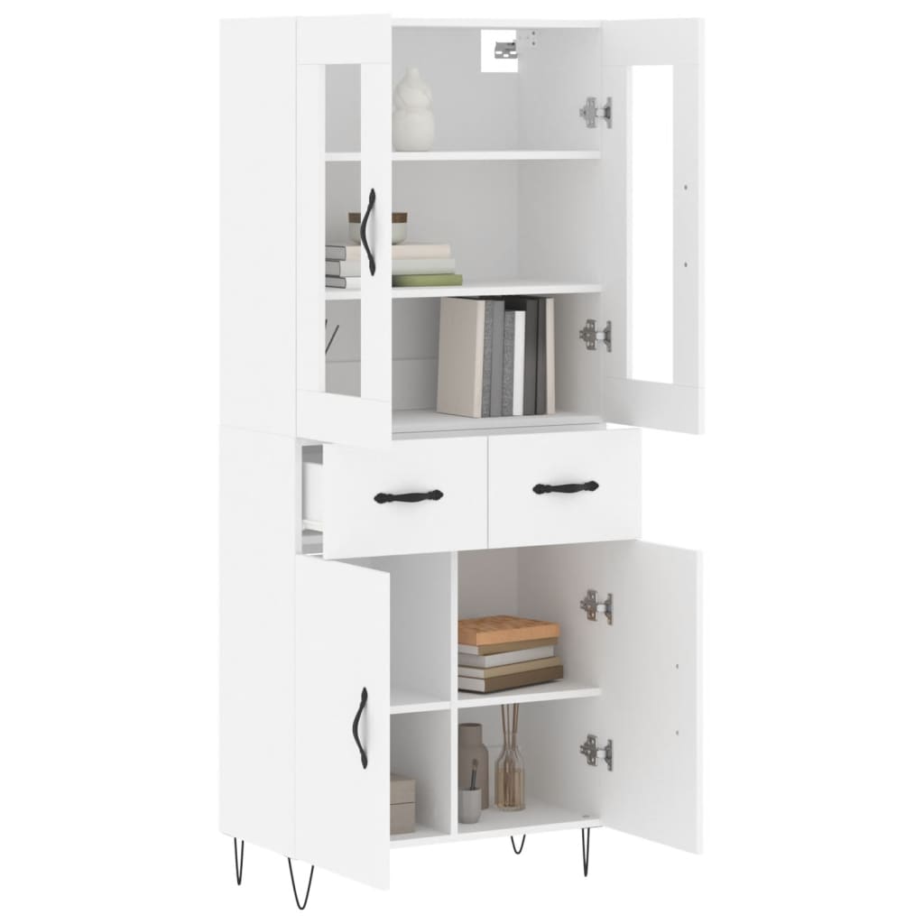 Hoge kast 69,5x34x180 cm bewerkt hout wit is nu te koop bij PeponiXL, paradijselijk wonen!