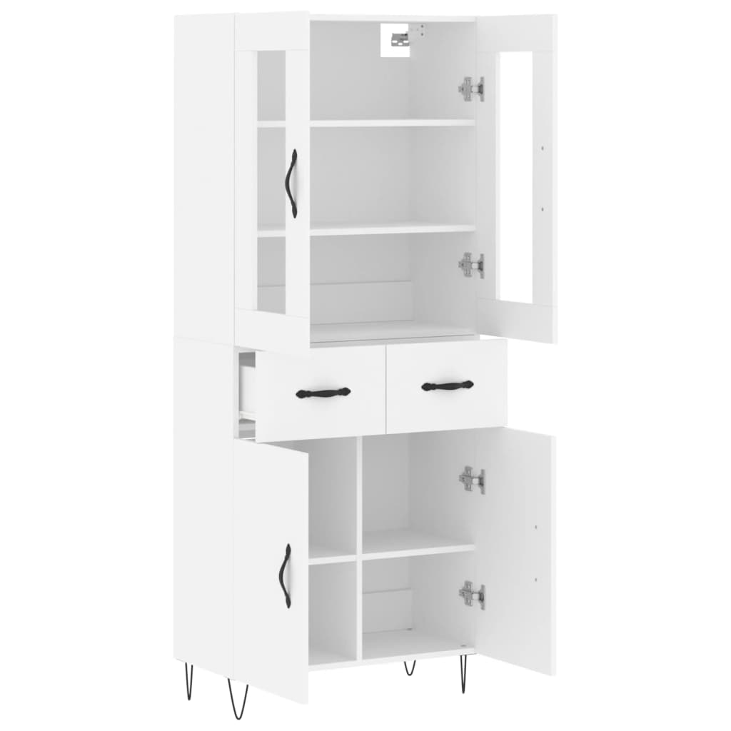 Hoge kast 69,5x34x180 cm bewerkt hout wit is nu te koop bij PeponiXL, paradijselijk wonen!
