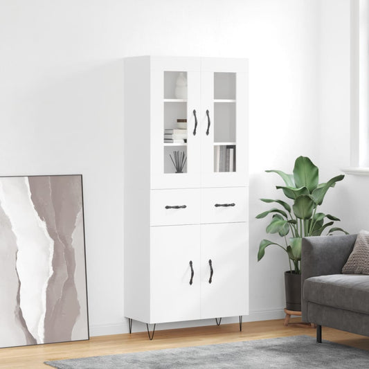 Hoge kast 69,5x34x180 cm bewerkt hout wit is nu te koop bij PeponiXL, paradijselijk wonen!