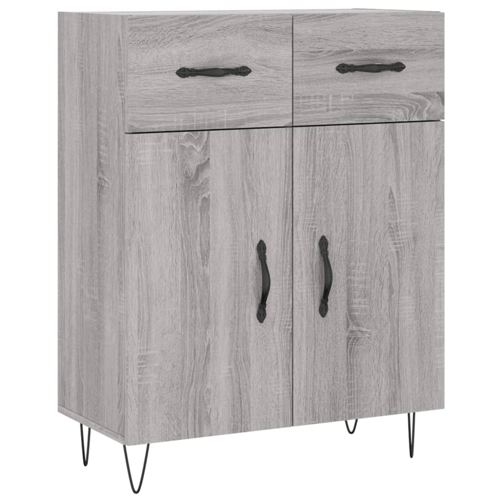 Hoge kast 69,5x34x180 cm bewerkt hout grijs sonoma eikenkleurig is nu te koop bij PeponiXL, paradijselijk wonen!