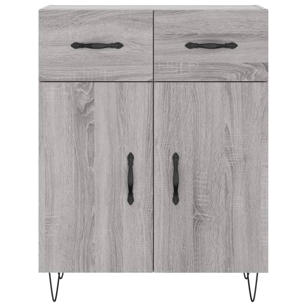 Hoge kast 69,5x34x180 cm bewerkt hout grijs sonoma eikenkleurig is nu te koop bij PeponiXL, paradijselijk wonen!