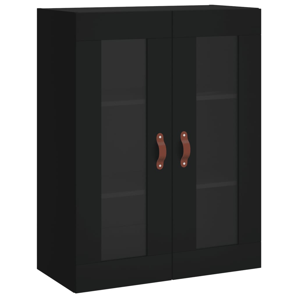Hoge kast 69,5x34x180 cm bewerkt hout zwart is nu te koop bij PeponiXL, paradijselijk wonen!