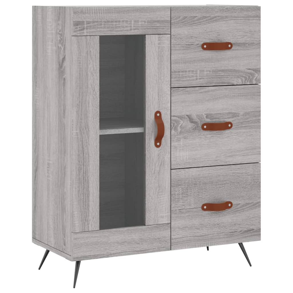 Hoge kast 69,5x34x180 cm bewerkt hout grijs sonoma eikenkleurig is nu te koop bij PeponiXL, paradijselijk wonen!
