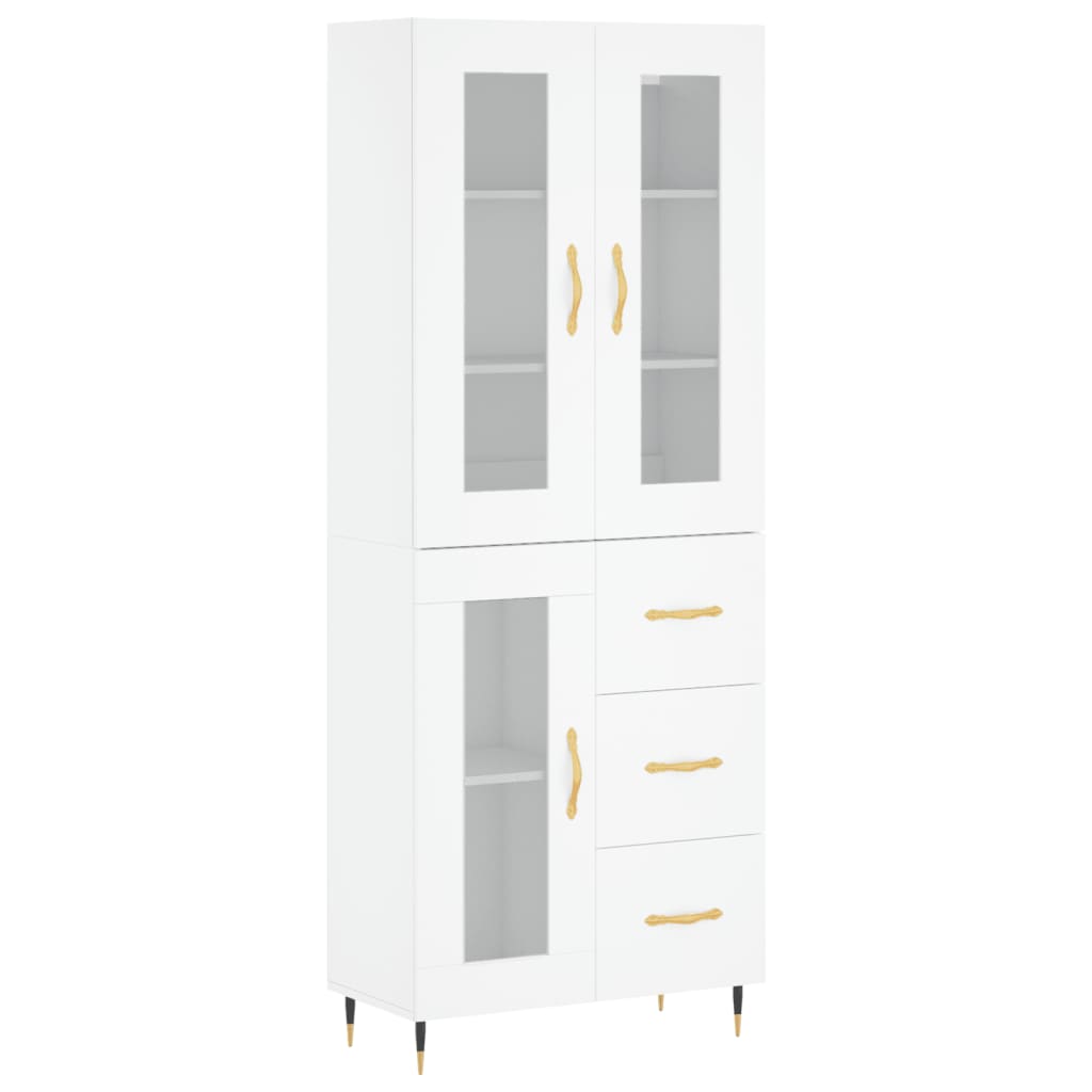 Hoge kast 69,5x34x180 cm bewerkt hout wit is nu te koop bij PeponiXL, paradijselijk wonen!