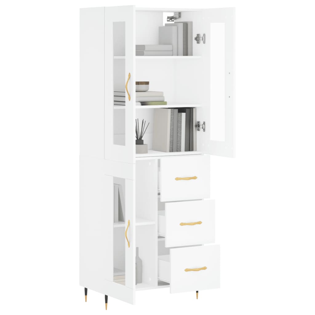 Hoge kast 69,5x34x180 cm bewerkt hout wit is nu te koop bij PeponiXL, paradijselijk wonen!