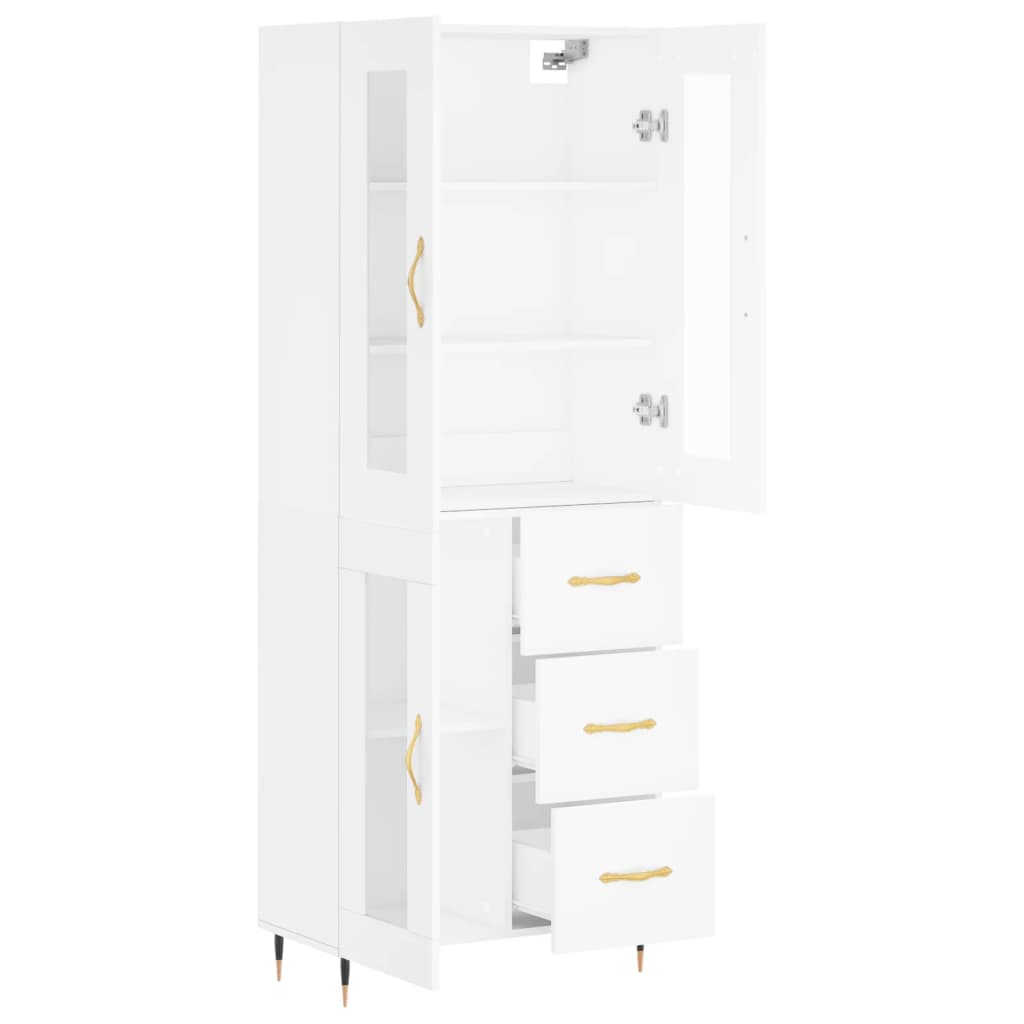 Hoge kast 69,5x34x180 cm bewerkt hout wit is nu te koop bij PeponiXL, paradijselijk wonen!