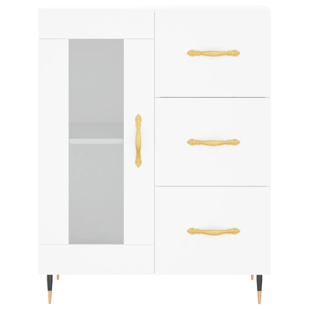 Hoge kast 69,5x34x180 cm bewerkt hout wit is nu te koop bij PeponiXL, paradijselijk wonen!
