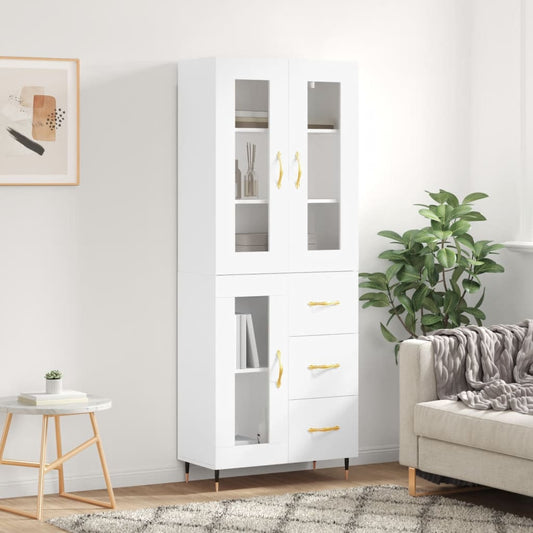 Hoge kast 69,5x34x180 cm bewerkt hout wit is nu te koop bij PeponiXL, paradijselijk wonen!