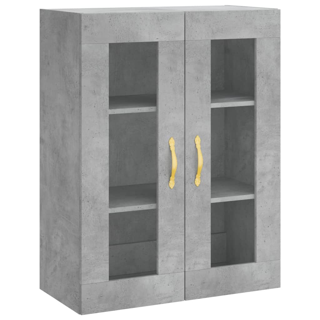 Hoge kast 69,5x34x180 cm bewerkt hout betongrijs is nu te koop bij PeponiXL, paradijselijk wonen!
