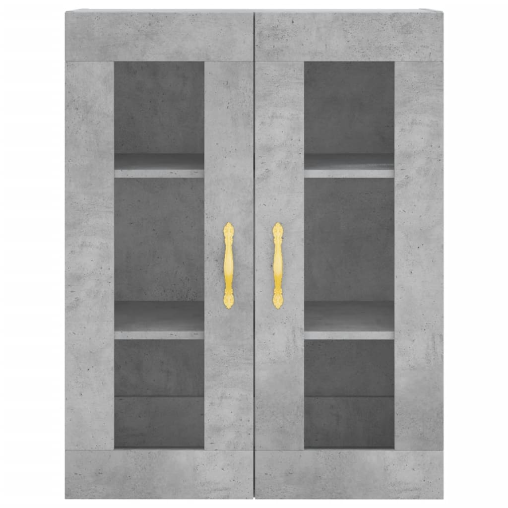 Hoge kast 69,5x34x180 cm bewerkt hout betongrijs is nu te koop bij PeponiXL, paradijselijk wonen!