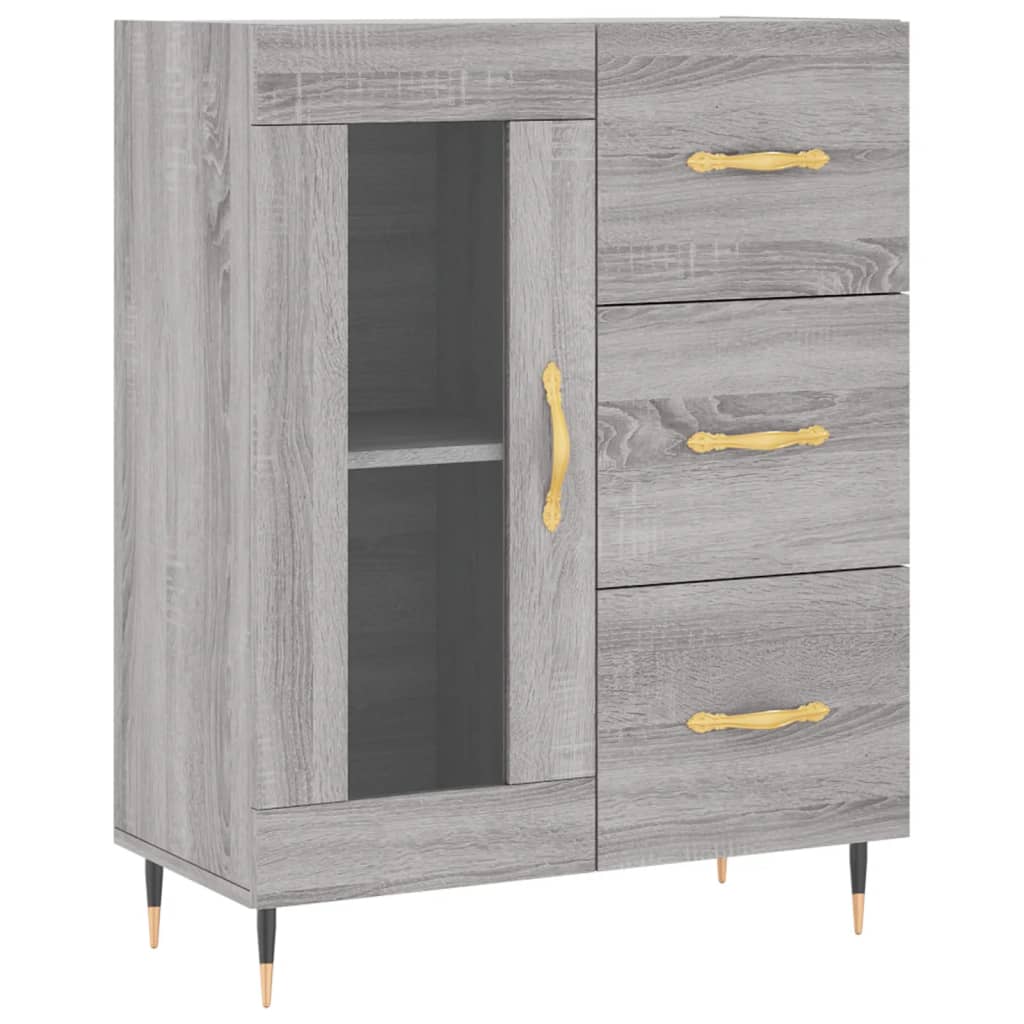 Hoge kast 69,5x34x180 cm bewerkt hout grijs sonoma eikenkleurig is nu te koop bij PeponiXL, paradijselijk wonen!