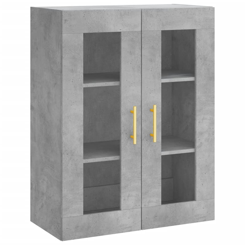 Hoge kast 69,5x34x180 cm bewerkt hout betongrijs is nu te koop bij PeponiXL, paradijselijk wonen!