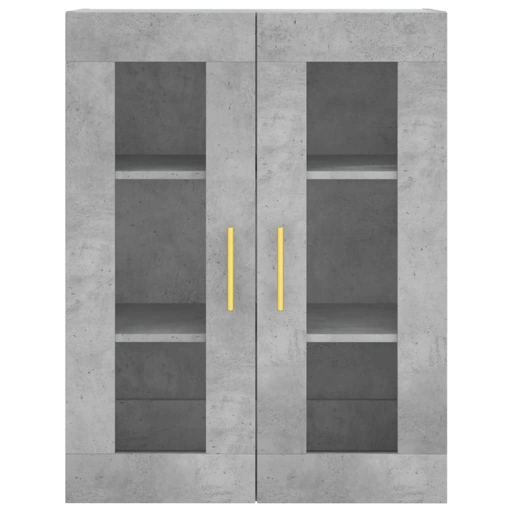 Hoge kast 69,5x34x180 cm bewerkt hout betongrijs is nu te koop bij PeponiXL, paradijselijk wonen!