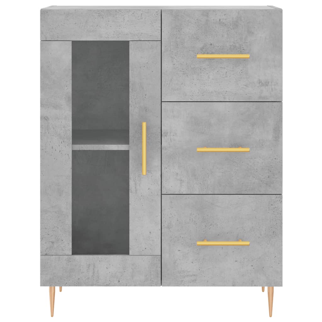 Hoge kast 69,5x34x180 cm bewerkt hout betongrijs is nu te koop bij PeponiXL, paradijselijk wonen!