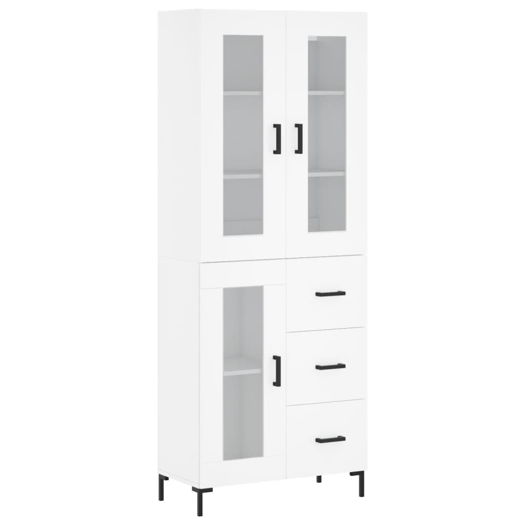 Hoge kast 69,5x34x180 cm bewerkt hout wit is nu te koop bij PeponiXL, paradijselijk wonen!