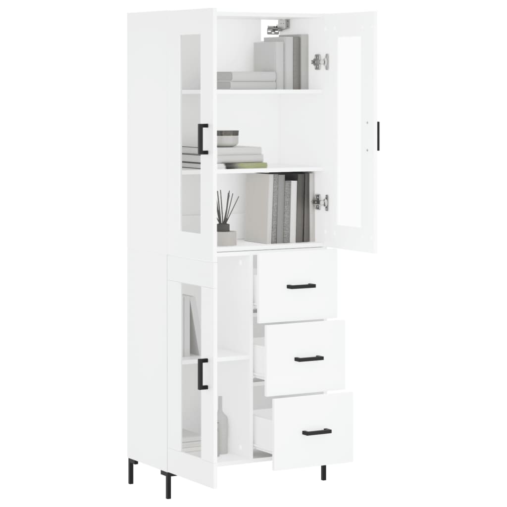 Hoge kast 69,5x34x180 cm bewerkt hout wit is nu te koop bij PeponiXL, paradijselijk wonen!
