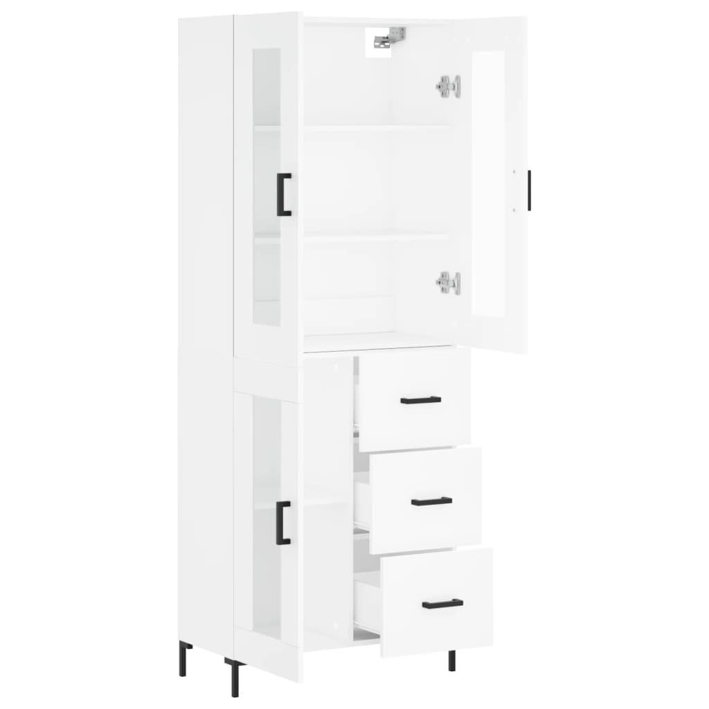 Hoge kast 69,5x34x180 cm bewerkt hout wit is nu te koop bij PeponiXL, paradijselijk wonen!