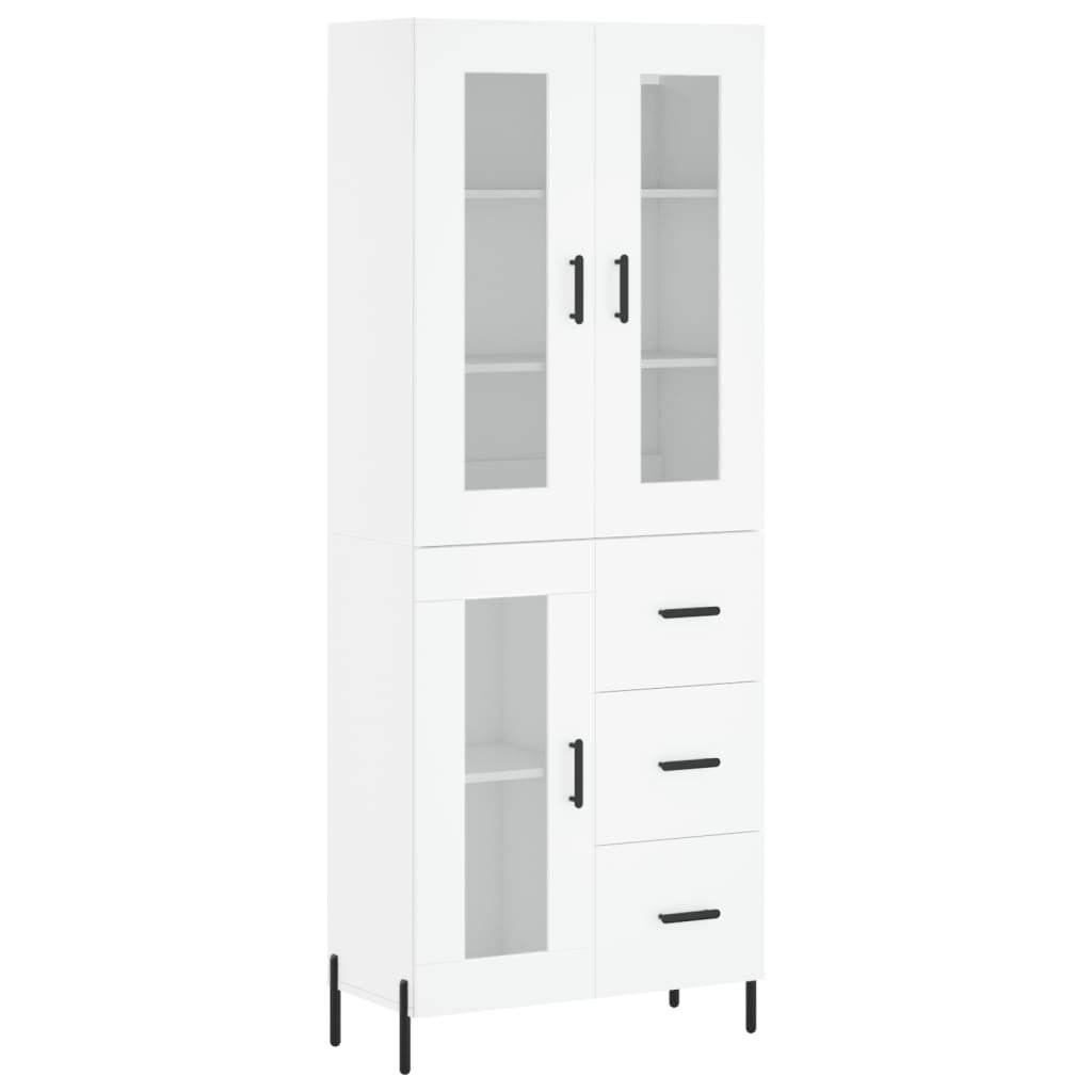 Hoge kast 69,5x34x180 cm bewerkt hout wit is nu te koop bij PeponiXL, paradijselijk wonen!