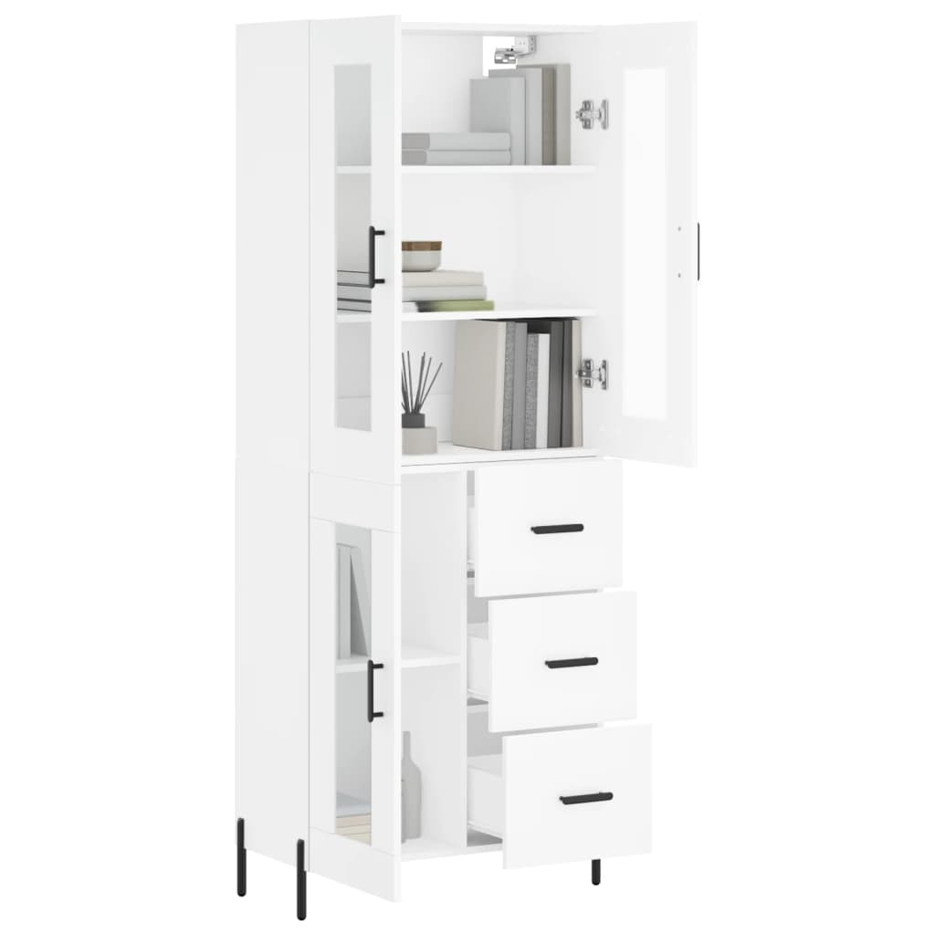 Hoge kast 69,5x34x180 cm bewerkt hout wit is nu te koop bij PeponiXL, paradijselijk wonen!