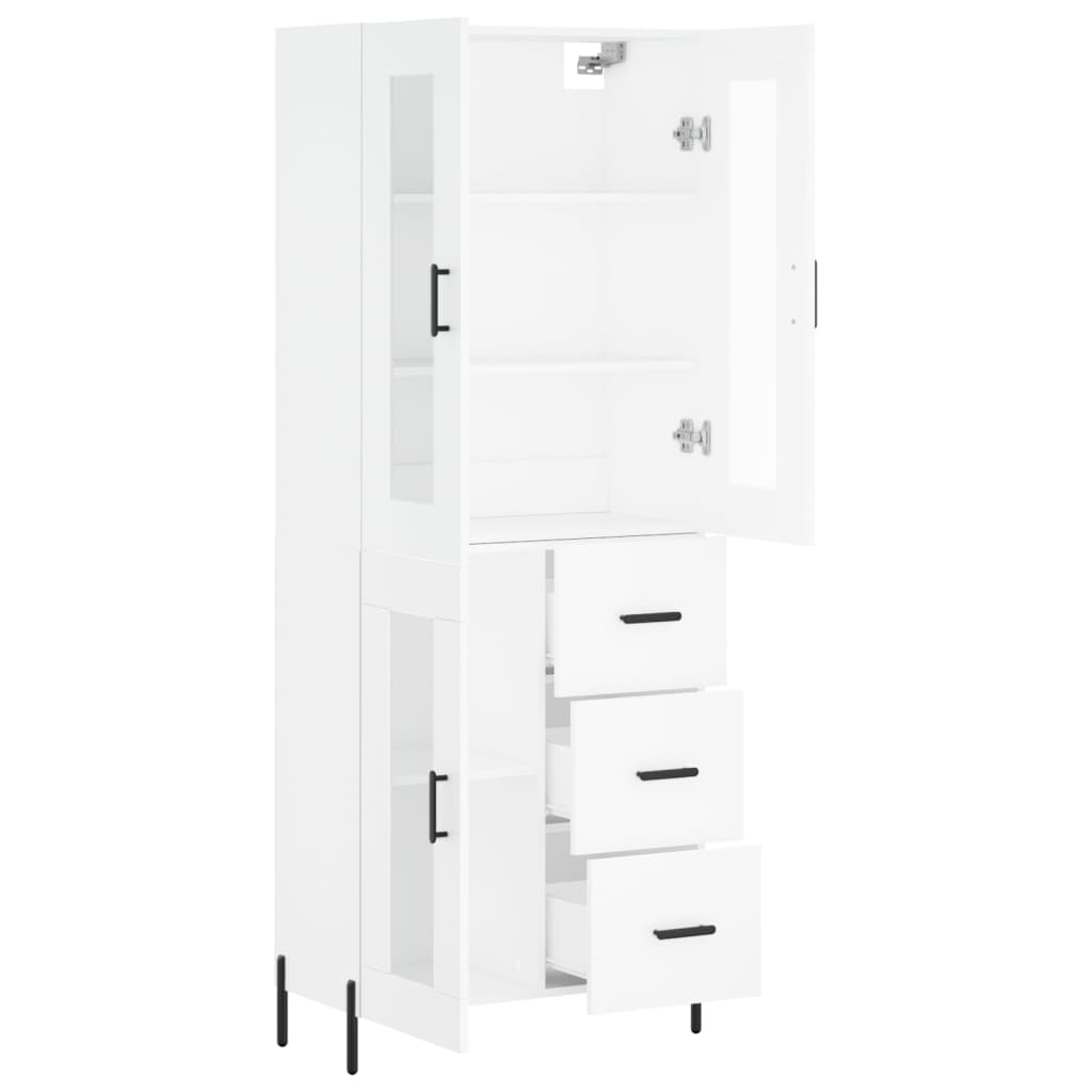 Hoge kast 69,5x34x180 cm bewerkt hout wit is nu te koop bij PeponiXL, paradijselijk wonen!