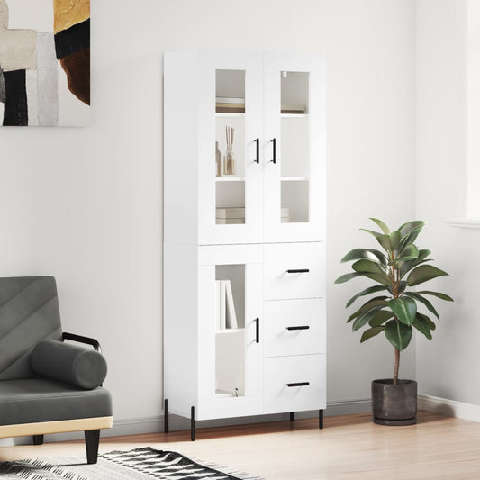 Hoge kast 69,5x34x180 cm bewerkt hout wit is nu te koop bij PeponiXL, paradijselijk wonen!