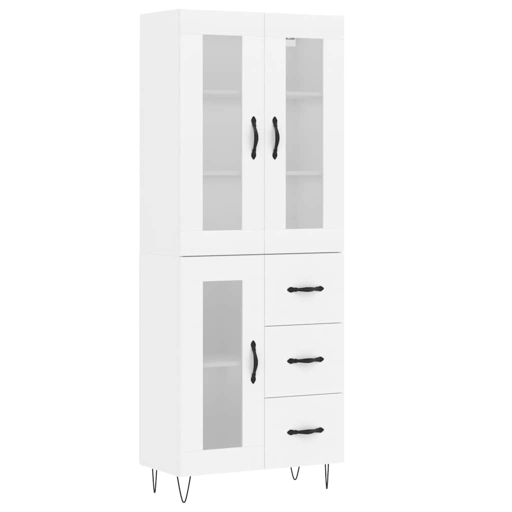Hoge kast 69,5x34x180 cm bewerkt hout wit is nu te koop bij PeponiXL, paradijselijk wonen!