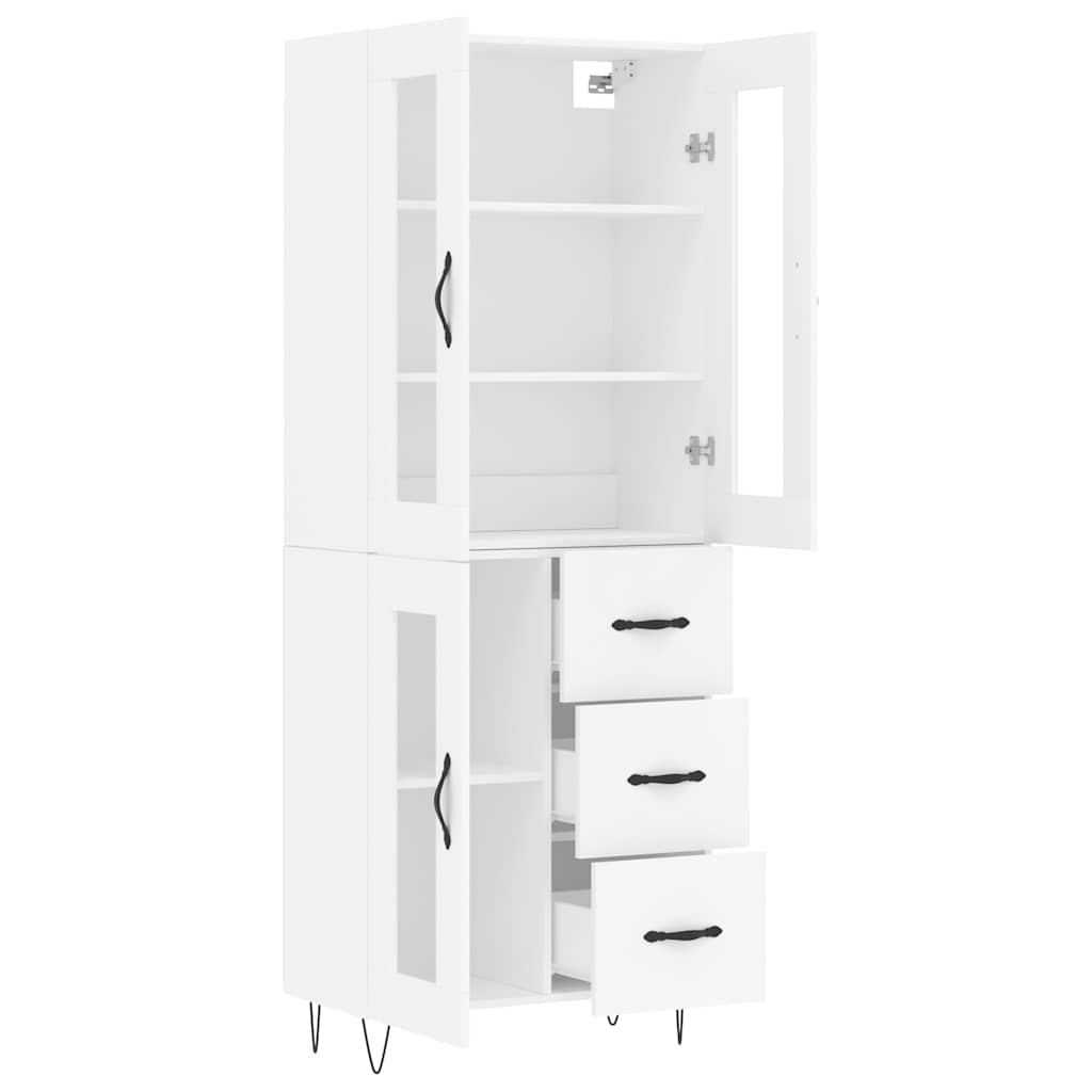 Hoge kast 69,5x34x180 cm bewerkt hout wit is nu te koop bij PeponiXL, paradijselijk wonen!