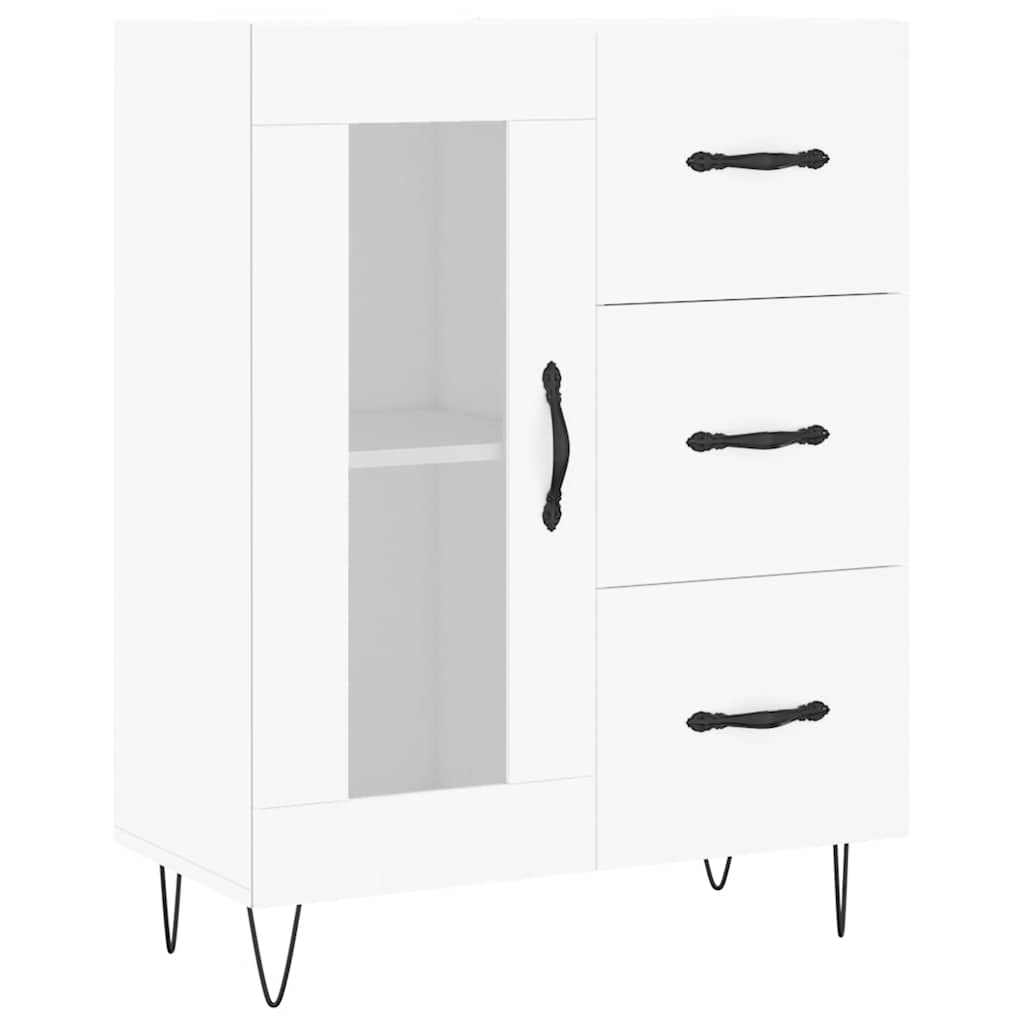 Hoge kast 69,5x34x180 cm bewerkt hout wit is nu te koop bij PeponiXL, paradijselijk wonen!