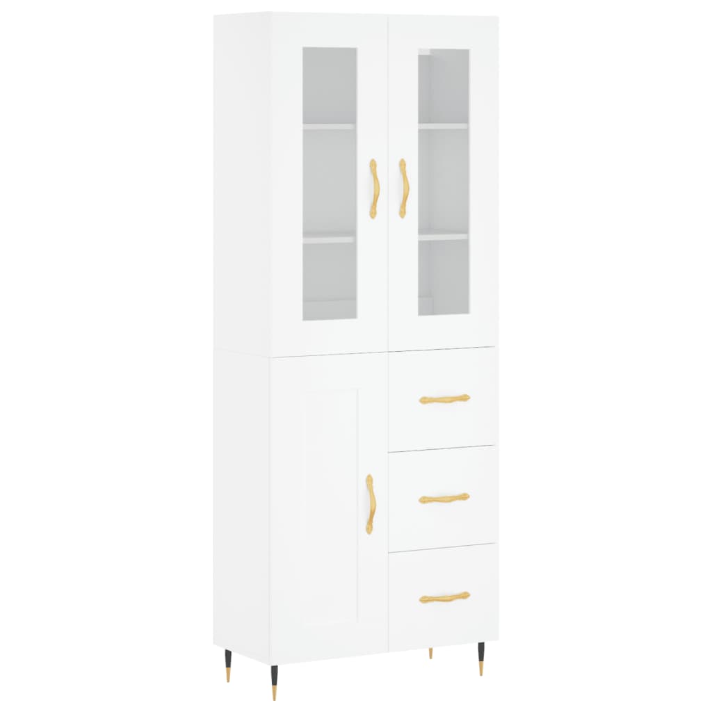 Hoge kast 69,5x34x180 cm bewerkt hout wit is nu te koop bij PeponiXL, paradijselijk wonen!