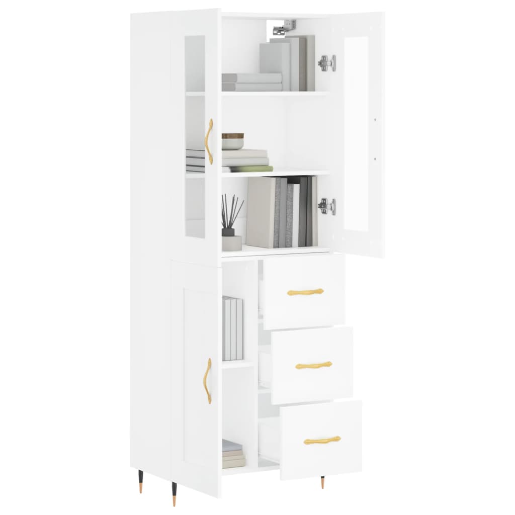 Hoge kast 69,5x34x180 cm bewerkt hout wit is nu te koop bij PeponiXL, paradijselijk wonen!
