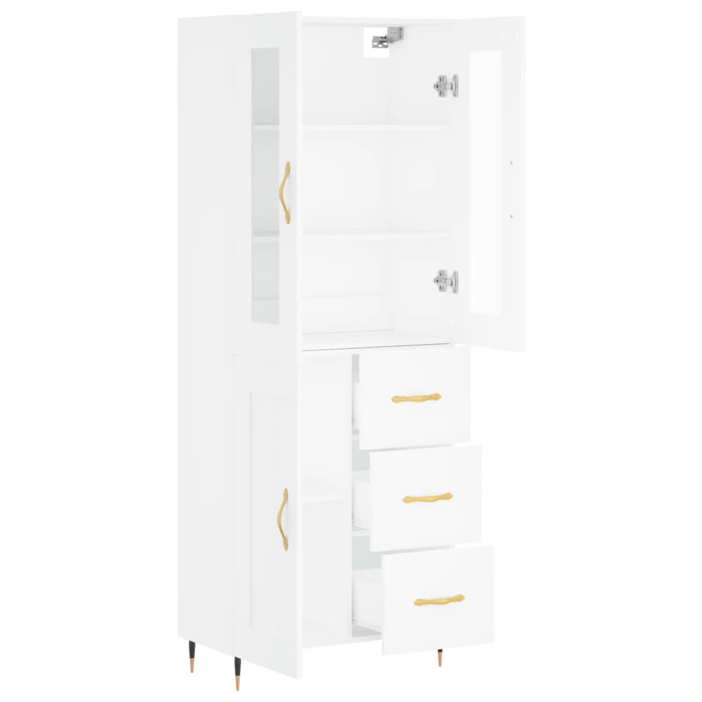Hoge kast 69,5x34x180 cm bewerkt hout wit is nu te koop bij PeponiXL, paradijselijk wonen!