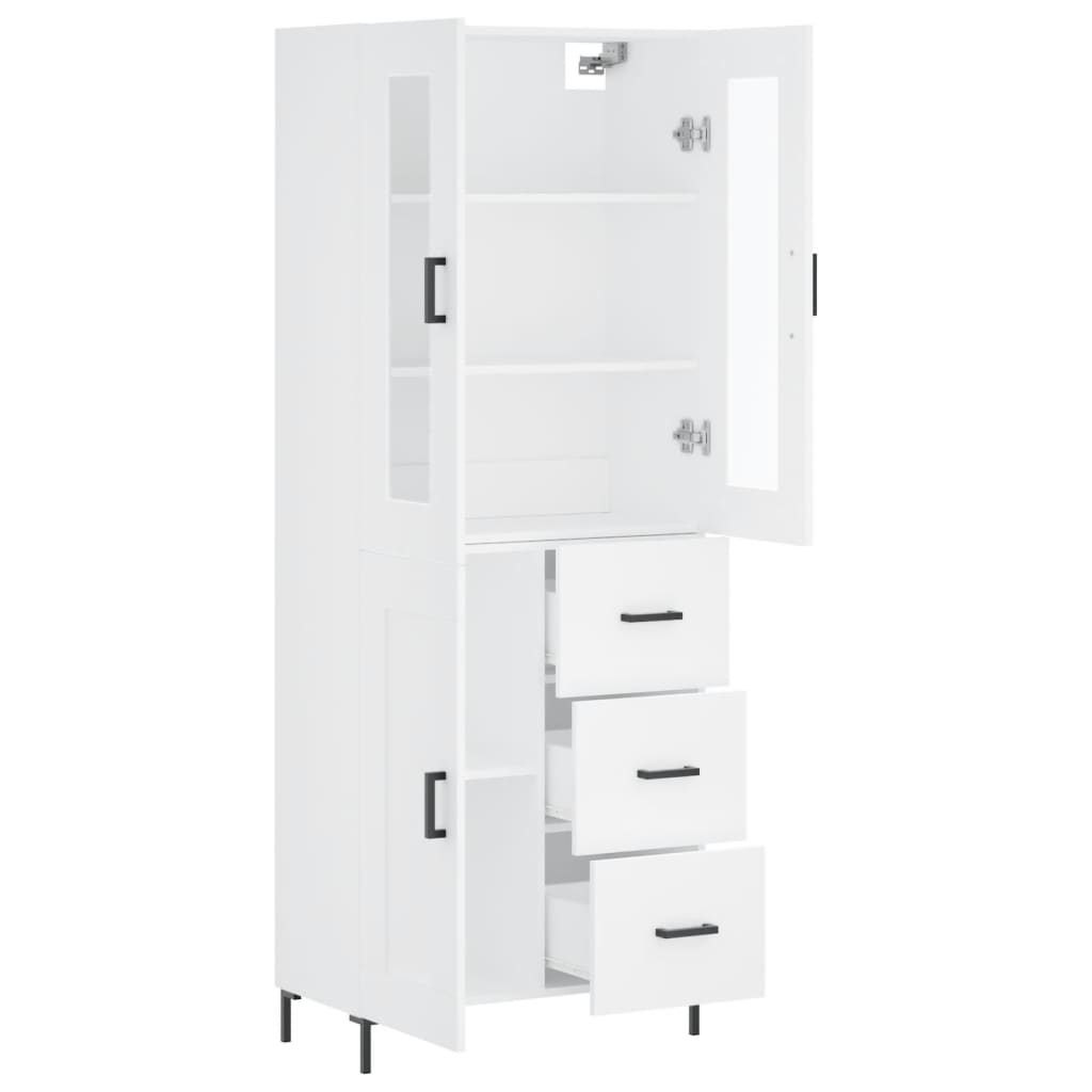 Hoge kast 69,5x34x180 cm bewerkt hout wit is nu te koop bij PeponiXL, paradijselijk wonen!