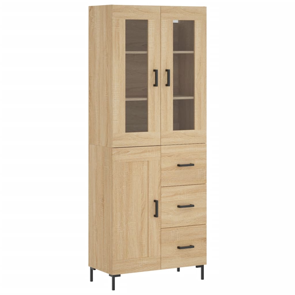 Hoge kast 69,5x34x180 cm bewerkt hout sonoma eikenkleurig is nu te koop bij PeponiXL, paradijselijk wonen!