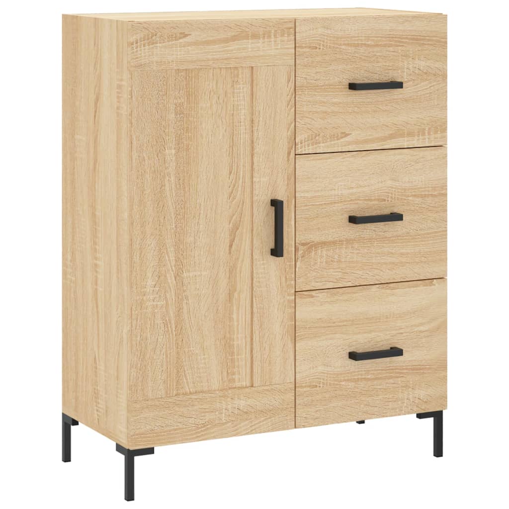 Hoge kast 69,5x34x180 cm bewerkt hout sonoma eikenkleurig is nu te koop bij PeponiXL, paradijselijk wonen!