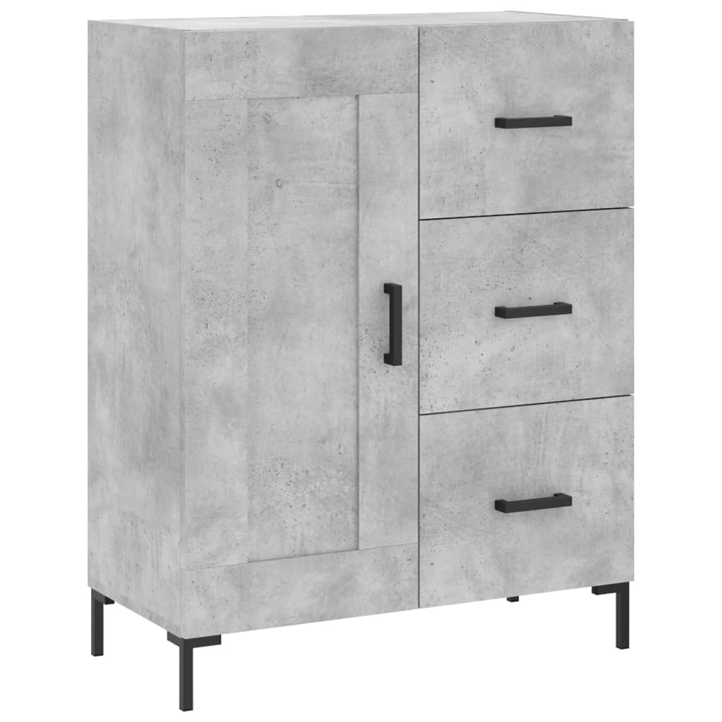 Hoge kast 69,5x34x180 cm bewerkt hout betongrijs is nu te koop bij PeponiXL, paradijselijk wonen!