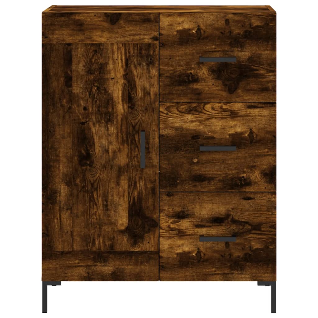 Hoge kast 69,5x34x180 cm bewerkt hout gerookt eikenkleurig is nu te koop bij PeponiXL, paradijselijk wonen!