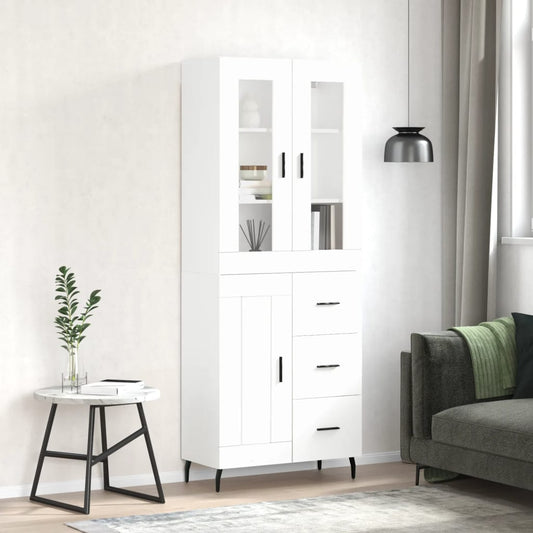 Hoge kast 69,5x34x180 cm bewerkt hout wit is nu te koop bij PeponiXL, paradijselijk wonen!