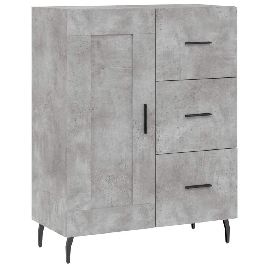 Hoge kast 69,5x34x180 cm bewerkt hout betongrijs is nu te koop bij PeponiXL, paradijselijk wonen!