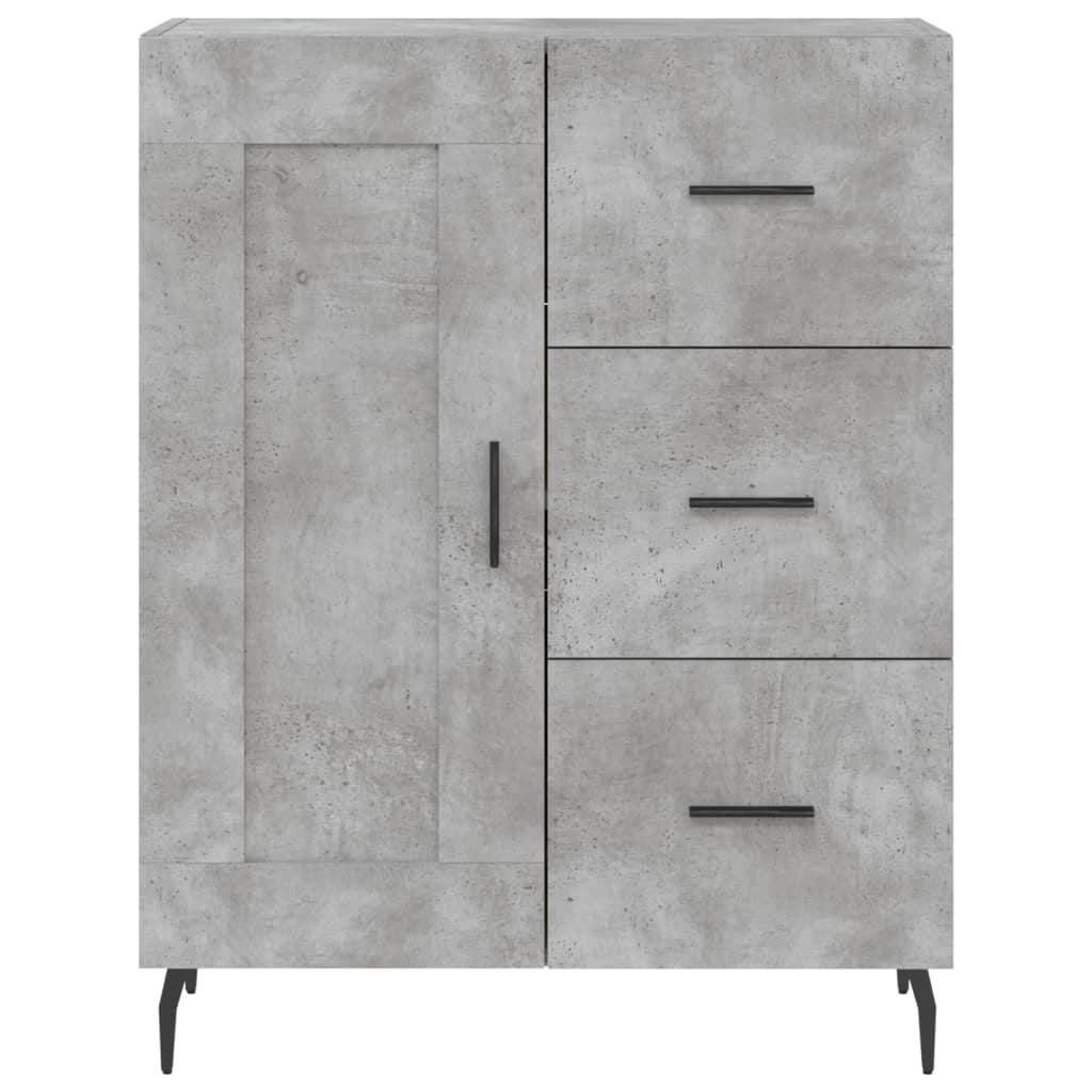 Hoge kast 69,5x34x180 cm bewerkt hout betongrijs is nu te koop bij PeponiXL, paradijselijk wonen!
