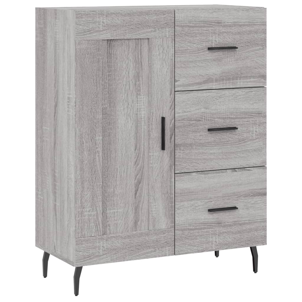 Hoge kast 69,5x34x180 cm bewerkt hout grijs sonoma eikenkleurig is nu te koop bij PeponiXL, paradijselijk wonen!