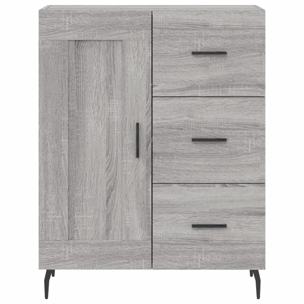 Hoge kast 69,5x34x180 cm bewerkt hout grijs sonoma eikenkleurig is nu te koop bij PeponiXL, paradijselijk wonen!