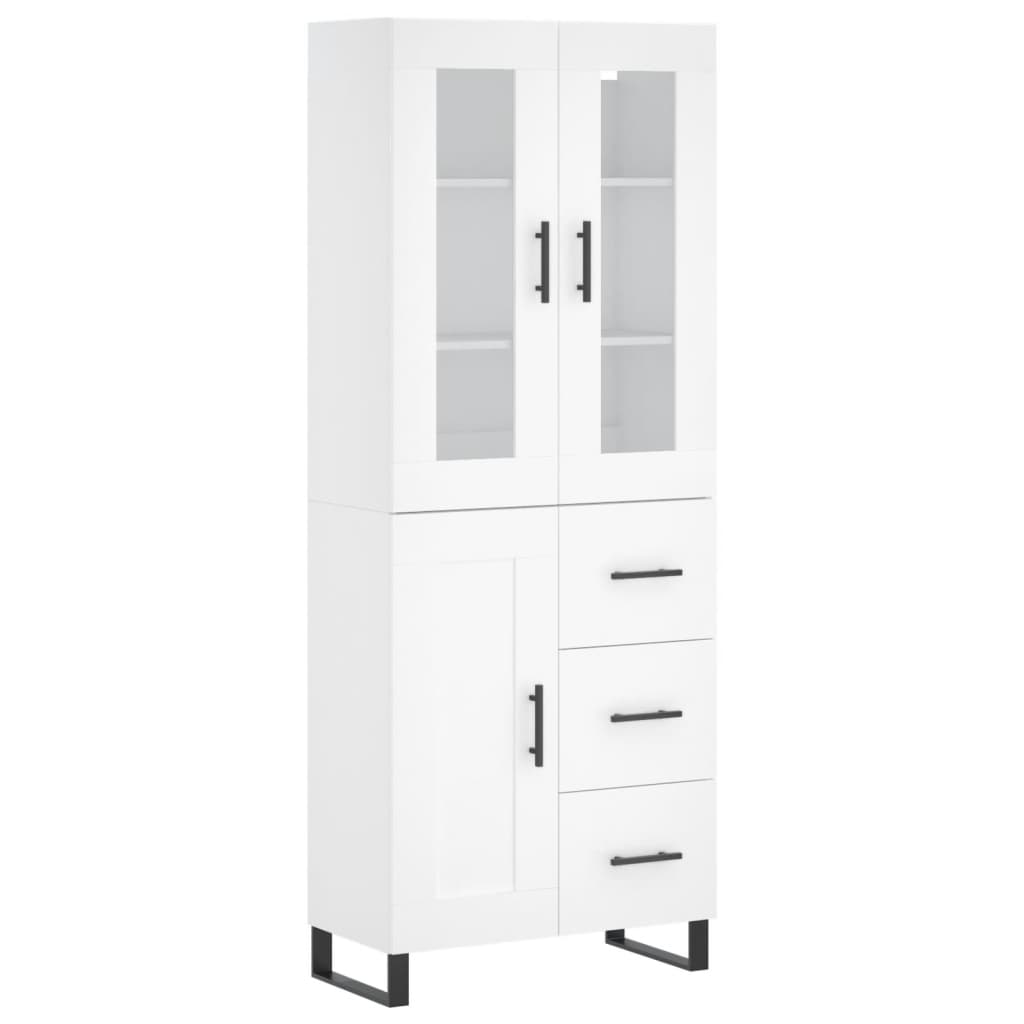 Hoge kast 69,5x34x180 cm bewerkt hout wit is nu te koop bij PeponiXL, paradijselijk wonen!