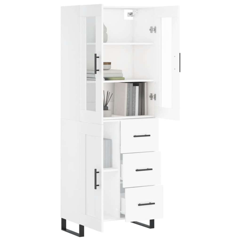 Hoge kast 69,5x34x180 cm bewerkt hout wit is nu te koop bij PeponiXL, paradijselijk wonen!