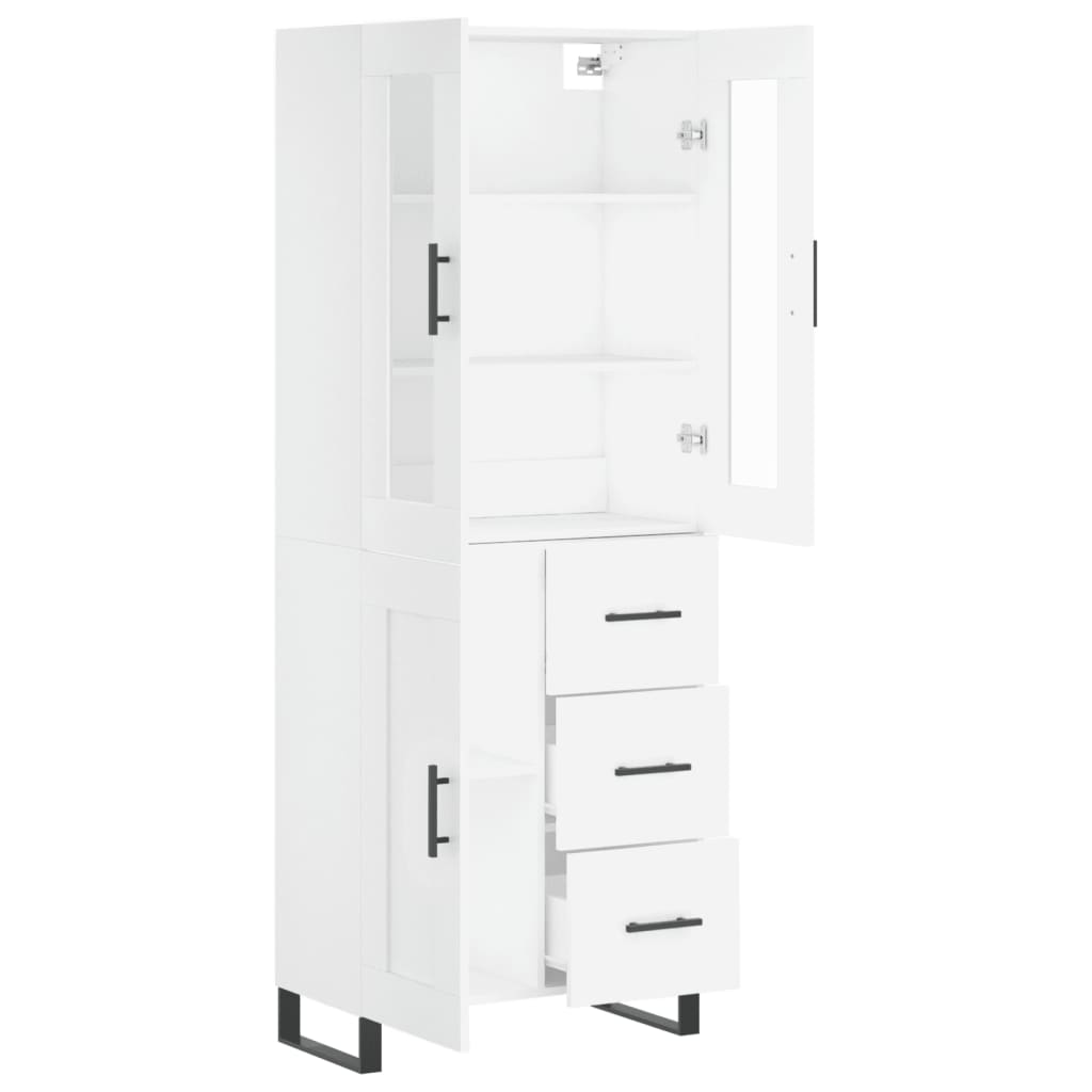 Hoge kast 69,5x34x180 cm bewerkt hout wit is nu te koop bij PeponiXL, paradijselijk wonen!
