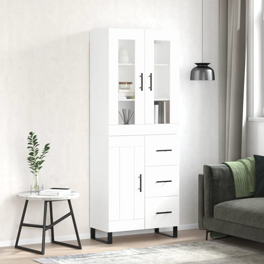 Hoge kast 69,5x34x180 cm bewerkt hout wit is nu te koop bij PeponiXL, paradijselijk wonen!