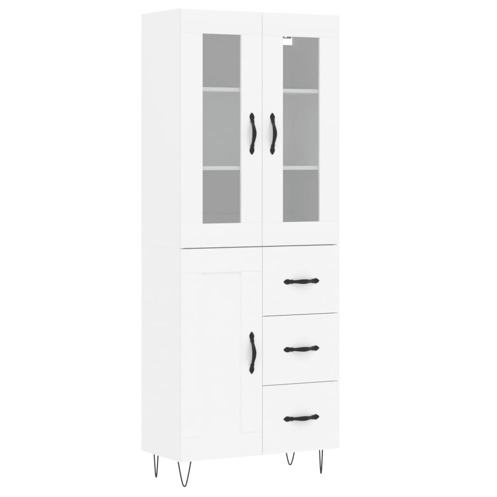 Hoge kast 69,5x34x180 cm bewerkt hout wit is nu te koop bij PeponiXL, paradijselijk wonen!