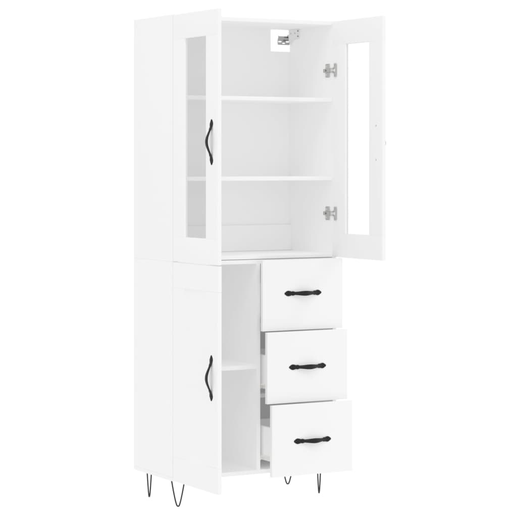 Hoge kast 69,5x34x180 cm bewerkt hout wit is nu te koop bij PeponiXL, paradijselijk wonen!